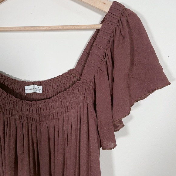 GENTLE FAWN | COFFEE TIERED SQUARE NECK DRESS - Picture 7 of 13